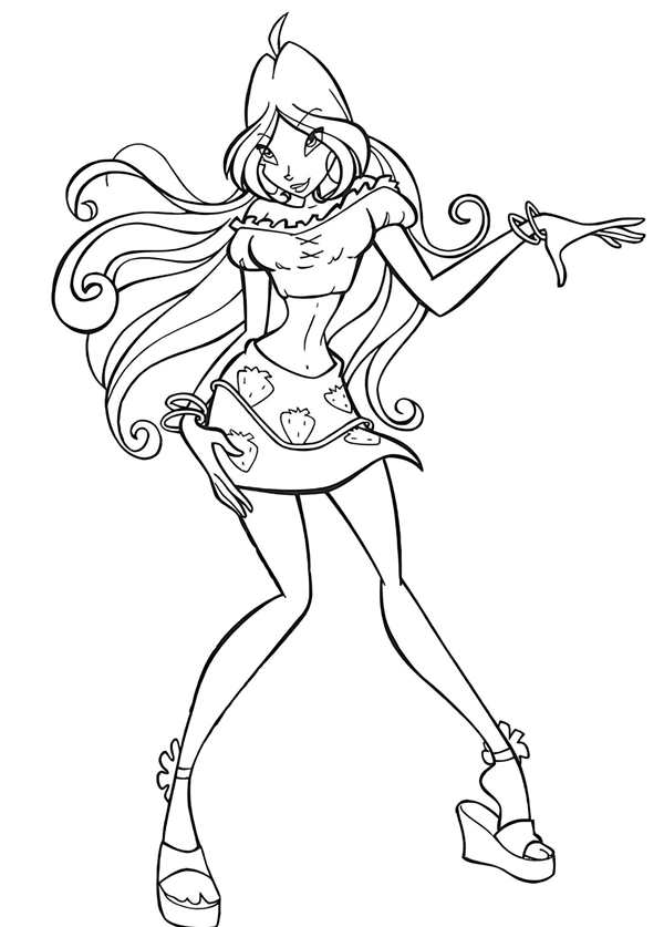 Winx Блум раскраска