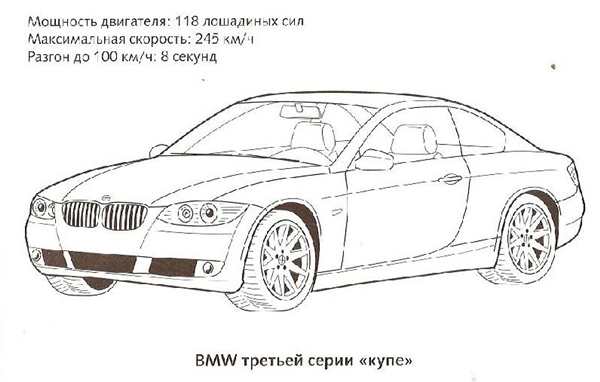 Раскраски машинка БМВ 8