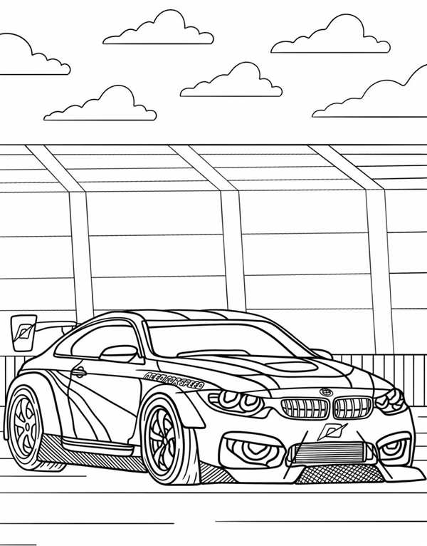 Раскраска BMW M1 Hommage Внимание к деталям на бумаге