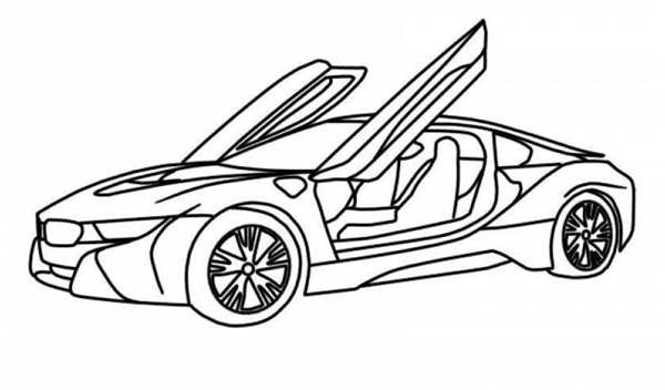 Раскраска BMW M1 Hommage Внимание к деталям на бумаге