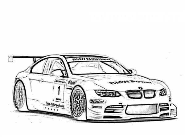 Раскраска BMW сзади детали модели в цветах и форматах для детей и взрослых