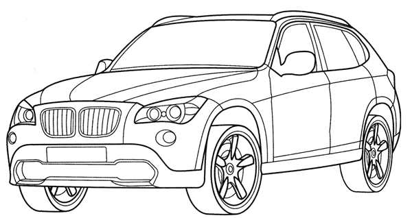 Раскраска BMW X1 Вместе в Путешествие по Миру Автомобилей
