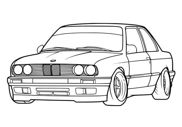 Раскраска машинки BMW