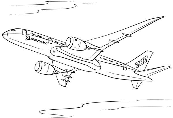 Раскраска Boeing 747 Взлёт в Ярких Знаменательных Цветах
