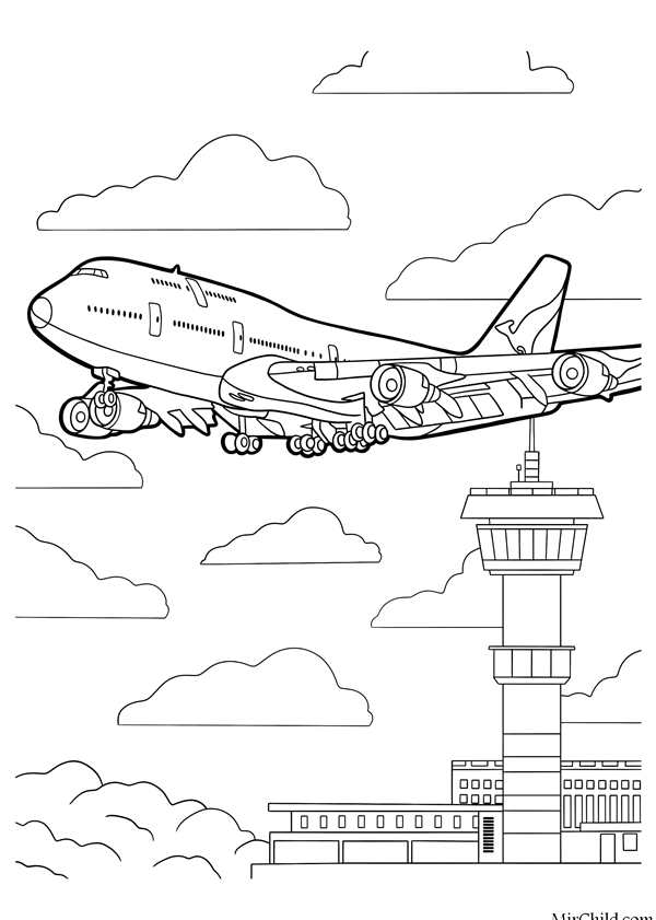 Раскраска самолет Боинг 747 400