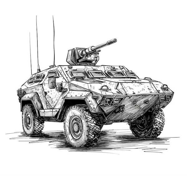 Раскраска Боевая Машина Марс