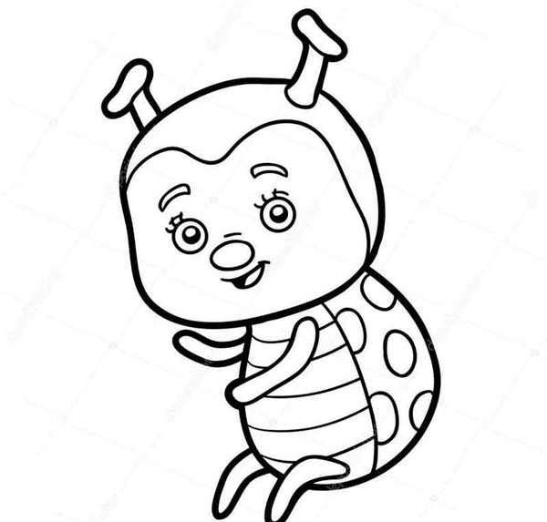 Раскраска Божья коровка для детей 3-4 лет