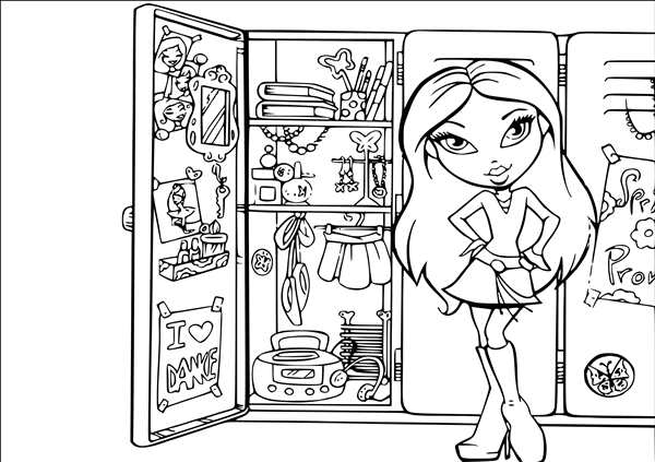 Раскраска Bratz Цветочная Аллея для Вечера Веселых Приключений