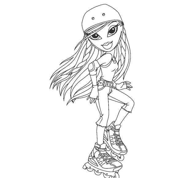 Раскраска Bratz Цветочная Аллея для Вечера Веселых Приключений