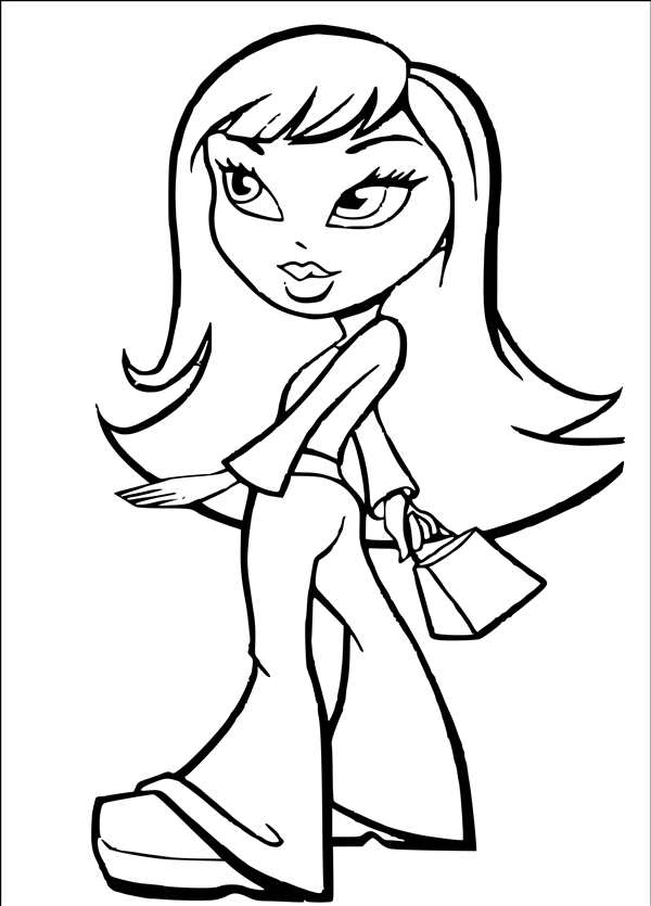 Раскраска Bratz Цветочная Аллея для Вечера Веселых Приключений