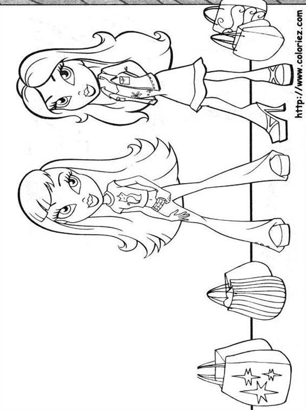 Раскраска Bratz Коньки и ВолшебныеMoments