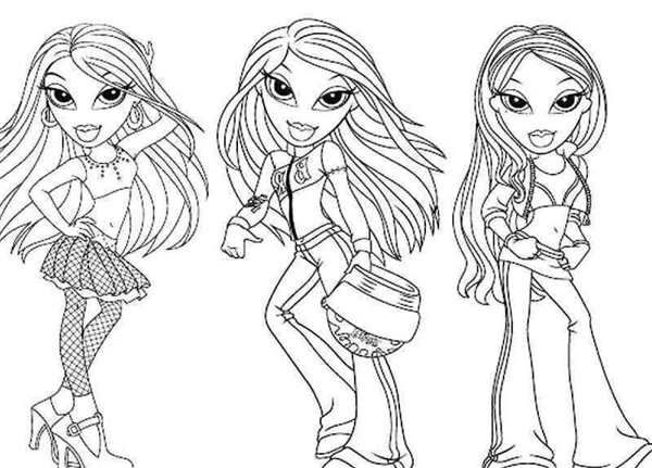 Раскраска Bratz Мир Сплетен и Адвенчуры