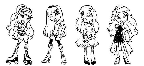 Раскраска Bratz Мир Сплетен и Адвенчуры