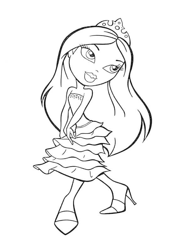 Раскраска Bratz Новый Королевский Портрет
