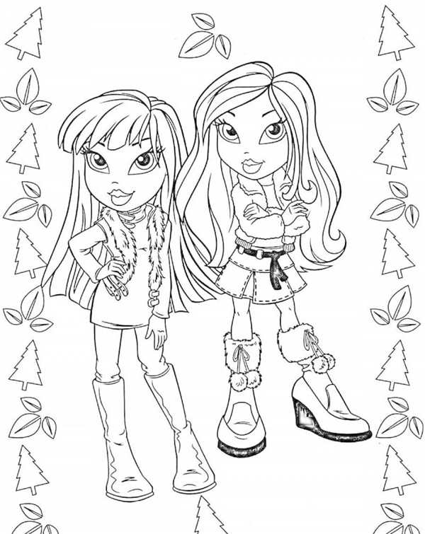Раскраска Bratz Репетиция Танца