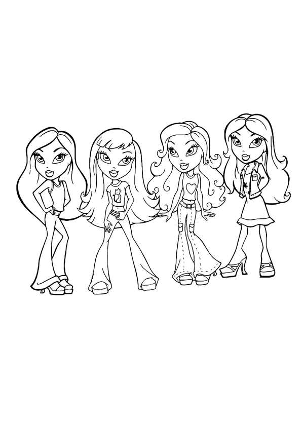 Раскраска Bratz Веселье на Роликах