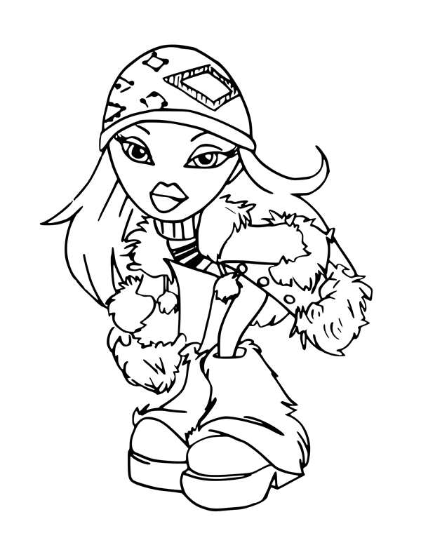 Раскраска Bratz Веселье на Роликах