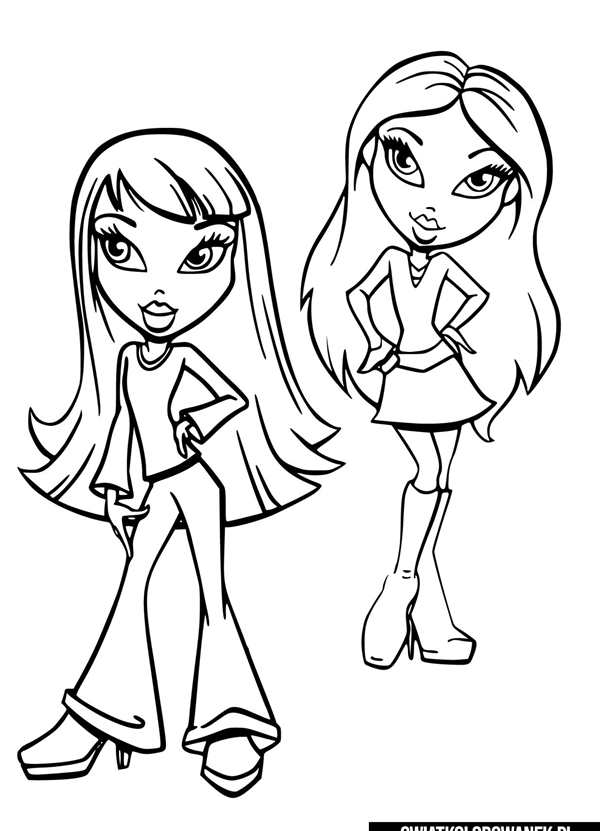 Раскраска Bratz Веселье на Роликах