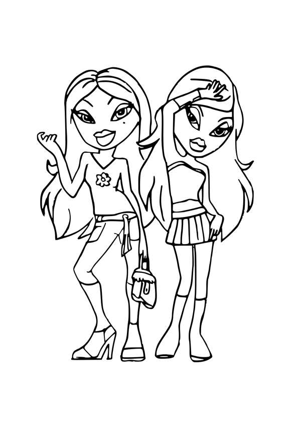 Раскраска Bratz Веселье на Роликах