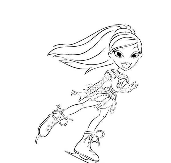 Раскраска Bratz Веселье на Роликах