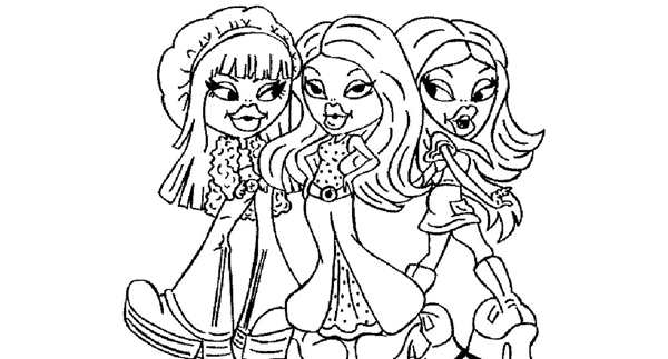 Раскраска Bratz Веселье на Роликах