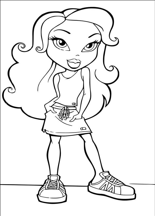 Раскраска Bratz Веселье на Высоких Каблуках
