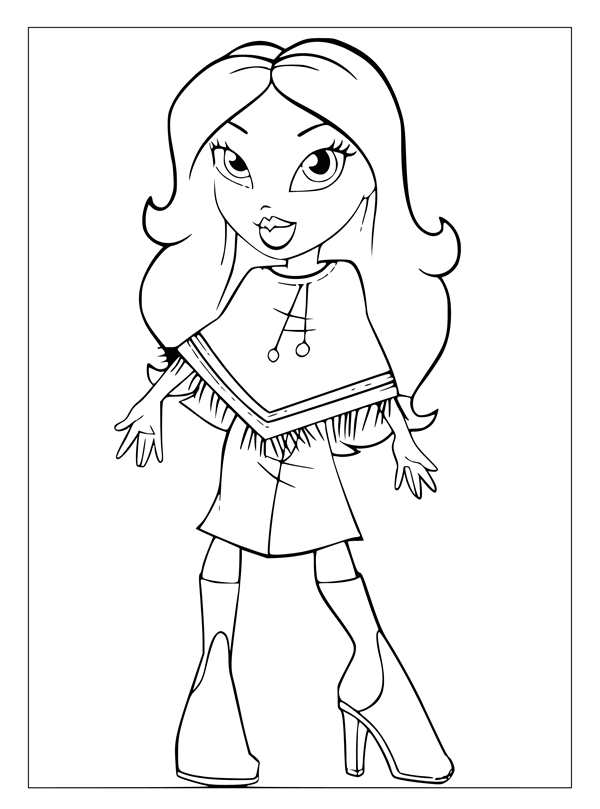 Раскраска Bratz Веселье на Высоких Каблуках
