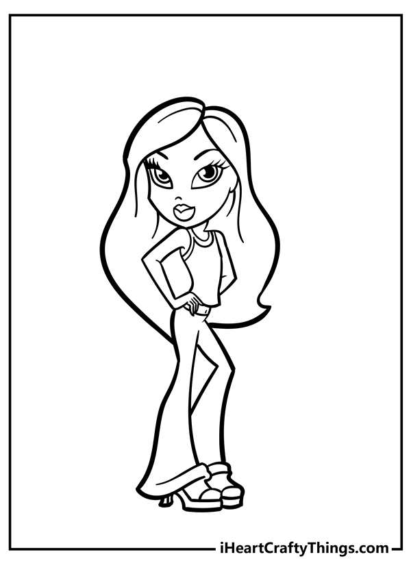Раскраска Bratz Веселье на Высоких Каблуках