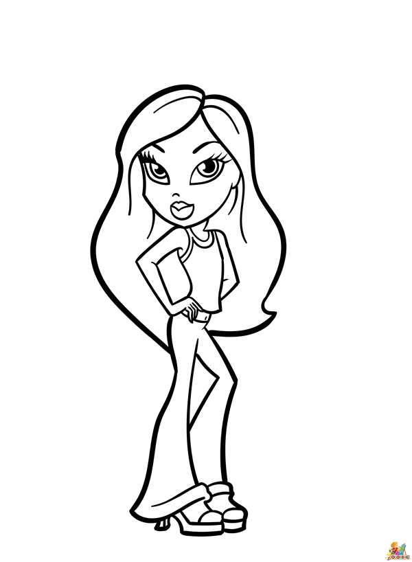 Раскраска Bratz веселые моменты на тренировке