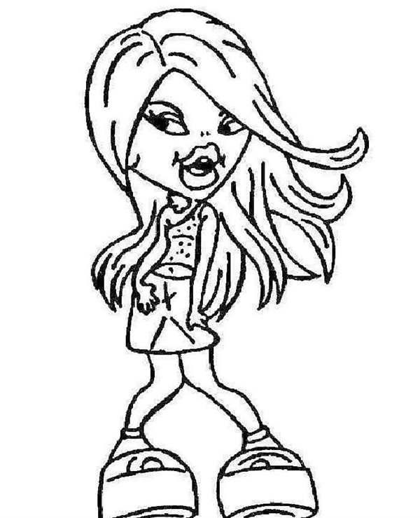 Раскраска Bratz веселые моменты на тренировке