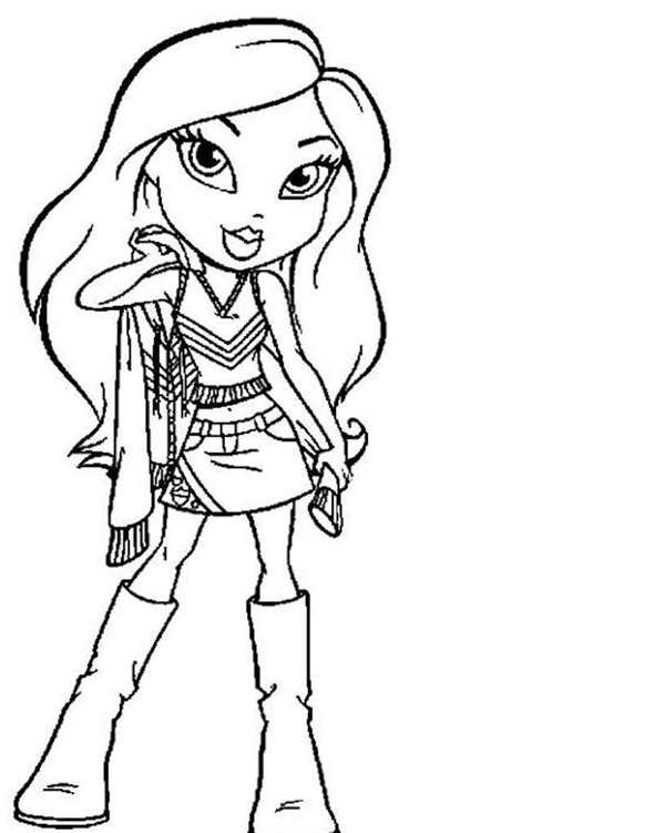 Раскраска Bratz веселые моменты на тренировке
