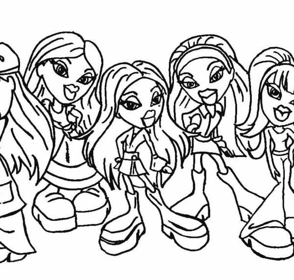 Раскраска Bratz Забавные Юбки и Кеды для Детей