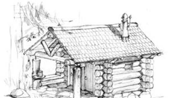 Раскраска Бревенчатая хижина из Майнкrafта