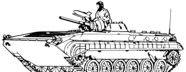 Раскраска БТР Праздник Победы на 9 Мая