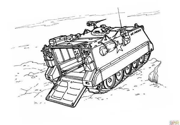 Военный БТР раскраска