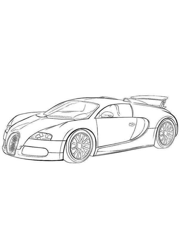 Раскраска Бугatti Chiron с видами на горы