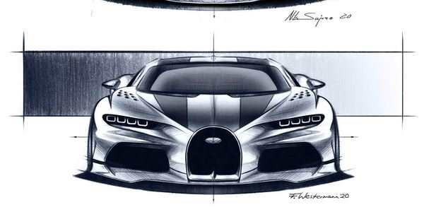 Раскраска Бугatti Chiron с видами на горы