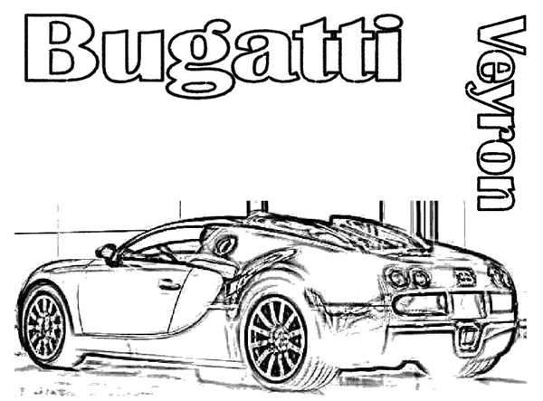 Раскраска Бугatti Chiron с видами на горы