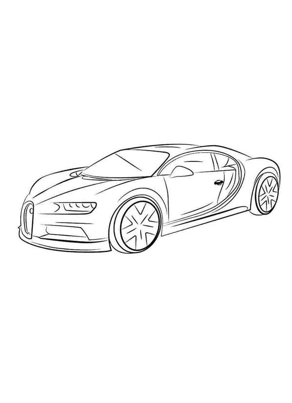 Раскраска Бугatti Chiron с видами на горы