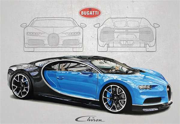 Раскраска Бугatti Chiron Трасса Вместе с Фантазией