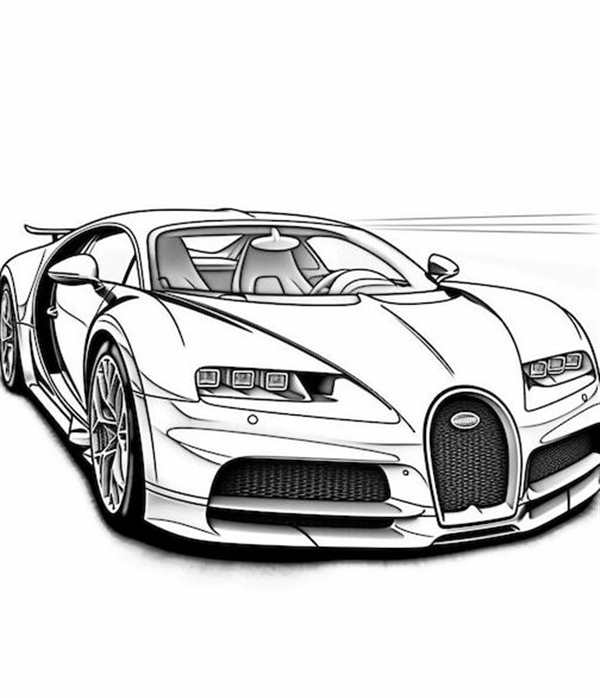 Раскраска Бугatti Chiron Веселье для Мозга и Краски
