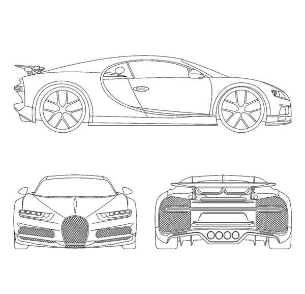 Раскраска Бугatti Chiron Веселье для Мозга и Краски