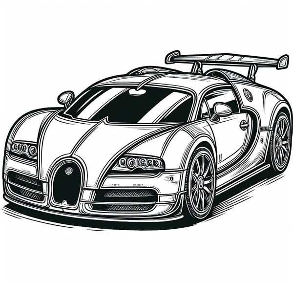 Раскраска Бугatti Chiron Веселье для Мозга и Краски