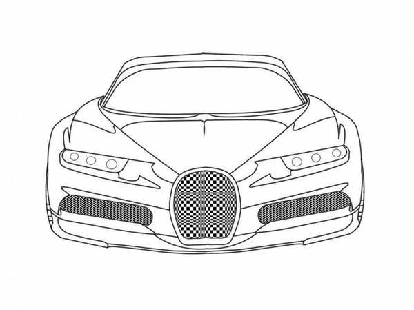 Раскраска Бугatti Chiron Вид сбоку