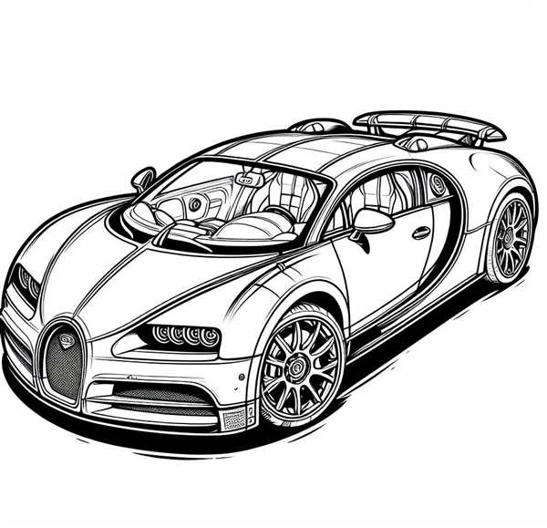 Раскраска Бугatti EB Concept Вдохновение на странице