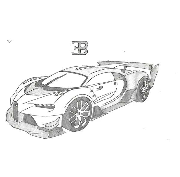 Раскраска Бугatti EB Concept Вдохновение на странице