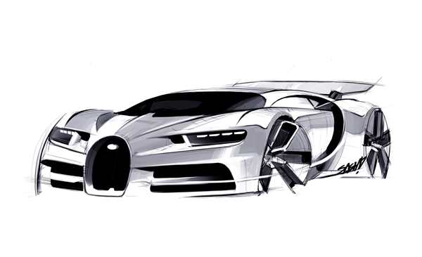 Раскраска Бугatti EB Concept Вдохновение на странице