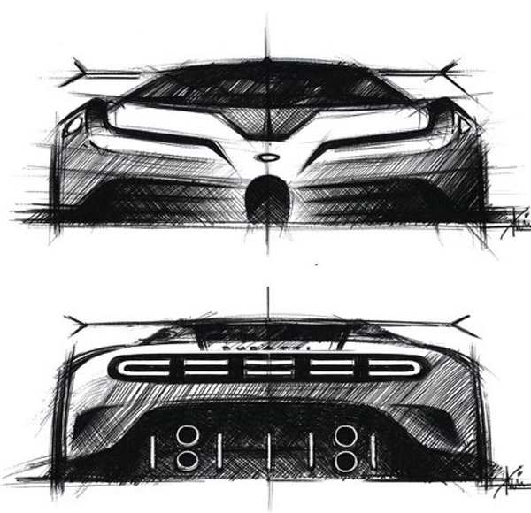 Раскраска Бугatti EB Concept Вдохновение на странице