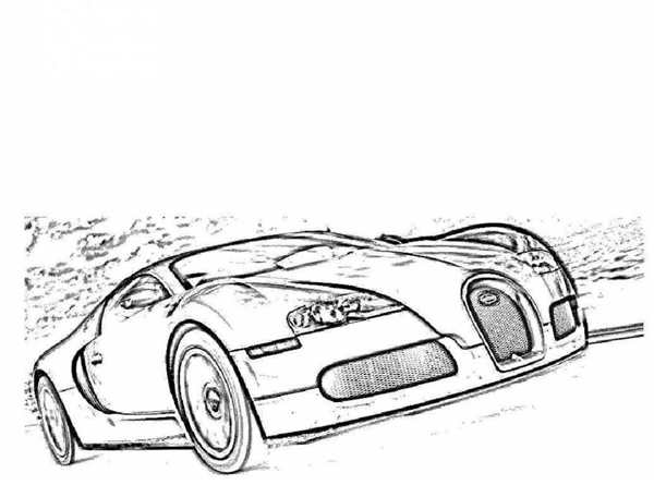 Раскраска Бугatti Veyron для творческого удовольствия
