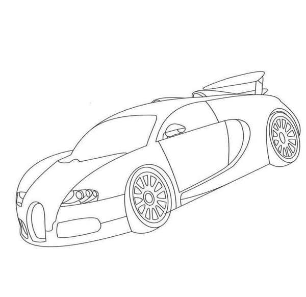 Раскраска Бугatti Veyron GTR Начни Рисовать
